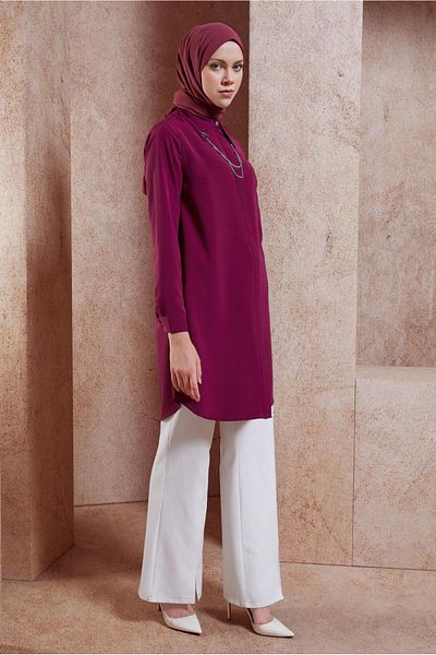 Alvina Hijab Tunic - Λεπτομέρεια αλυσίδας, Μοντέλο 44656