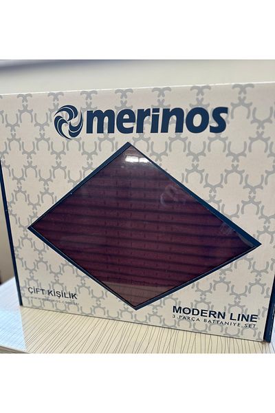 Merinos Modern Line 3 Piece Blanket Set Claret Red