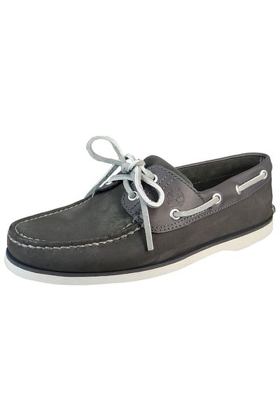 Timberland Herren Segel-/Bootsschuhe Halbschuhe Classic Boat TB0A5QWRW08 Grau Dark Grey Leder mit EVA & Orthol