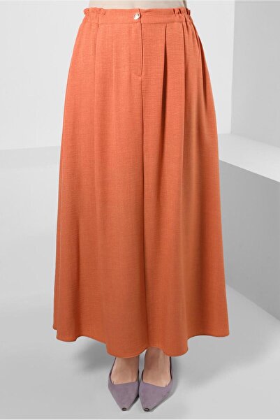 Alvina 60428 نموذج مطوي تنورة الخصر المرنة مفصلة