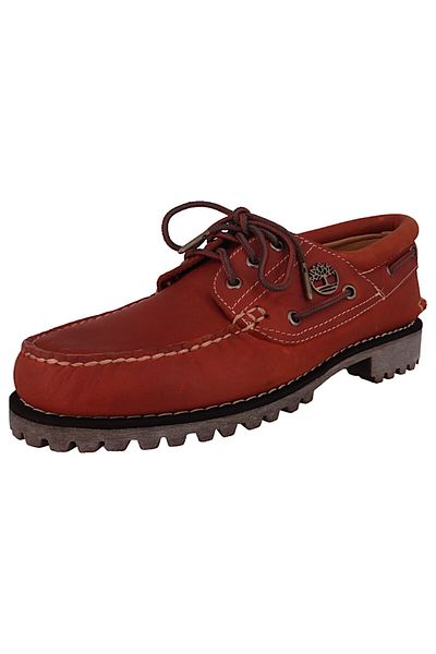 Timberland Herren Segel-/Bootsschuhe Halbschuhe Authentic Boat TB0A2PDQEJD Braun Medium Orange Leder mit Außen
