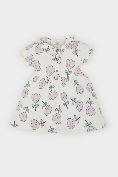 DeFacto New Season Baby Girl Floral Short Sleeve Ribbed Camisole Dress