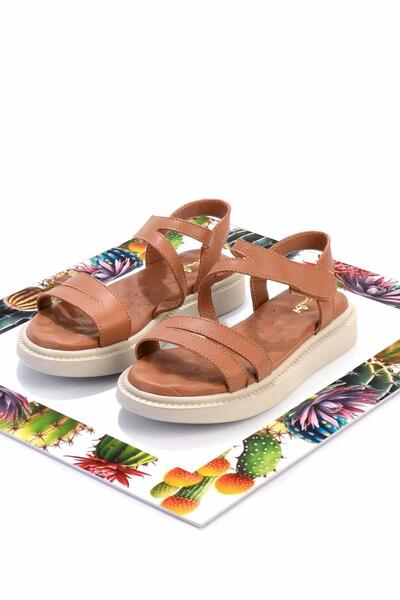 Bambi Dámské sandály z hnědé kůže K05357210203