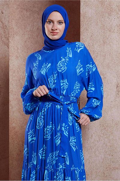 Alvina Rochie cu brâu din viscoză - 44602
