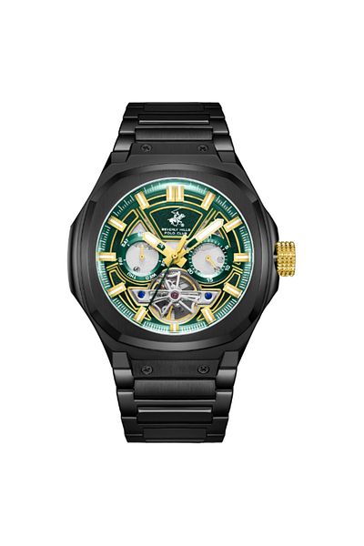 Beverly Hills Polo Club Men Automatic Multifunction Dark Green Dial Watch - BP3749X.070