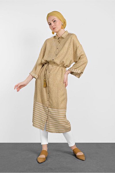 Alvina Button Patterned Tunic 4359