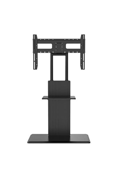 FlashHawk Wooden Rolling Mobile TV Stand for 32-70 inch Screen, Tilt Swivel and Height Adjustable TV Mount