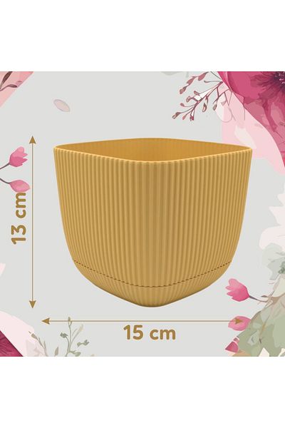 Koopman Ghiveci pentru flori 1800 ml plastic galben ocru