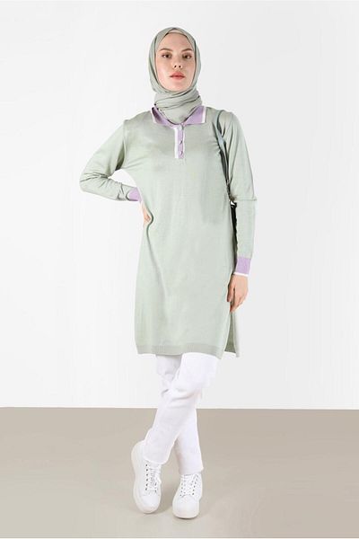 Alvina POLO NECK RIBBANED KNITWEAR TUNIC 42108