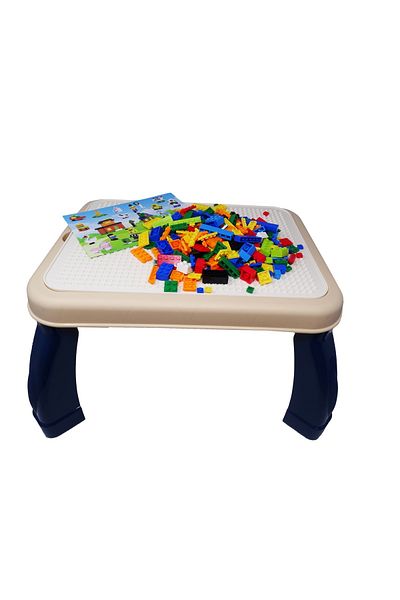 Salamandra Building and Writing Table Set with Multicolored Pieces, Included