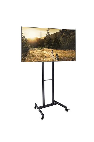 FlashHawk حامل تلفزيون متنقل بعجلات، حامل تلفزيون أرضي لشاشات LCD LED مقاس 32-55 بوصة