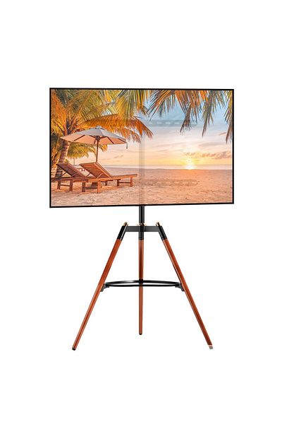 FlashHawk Height Adjustable Floor TV Stand for 32-65 inch Screens,Corner TV Stand Mount with Wood Legs