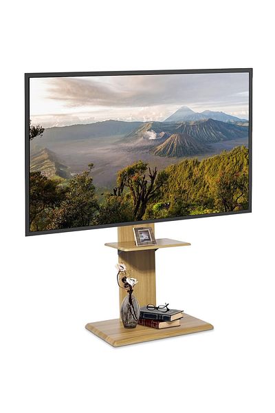 FlashHawk Floor TV Stand with Height Adjustable and Media Shelf for 32-65 inch Flat Screen TV