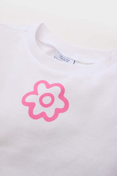 DeFacto Νέα σεζόν Baby Girl Regular Fit Crew λαιμόκοψη Floral κοντομάνικο μπλουζάκι