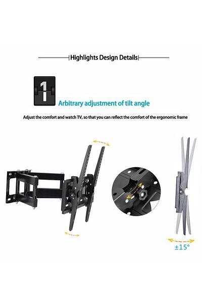 FlashHawk Full Motion TV Wall Mount Swivel Tilt and Retractable for Most 32-80 inch TVs
