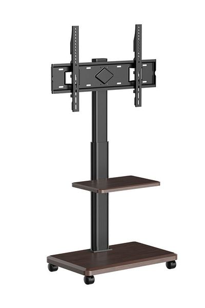HILLPORT Mobile Floor TV Stand for 32 to 70 inch TVs with Wooden 2 Storage Base