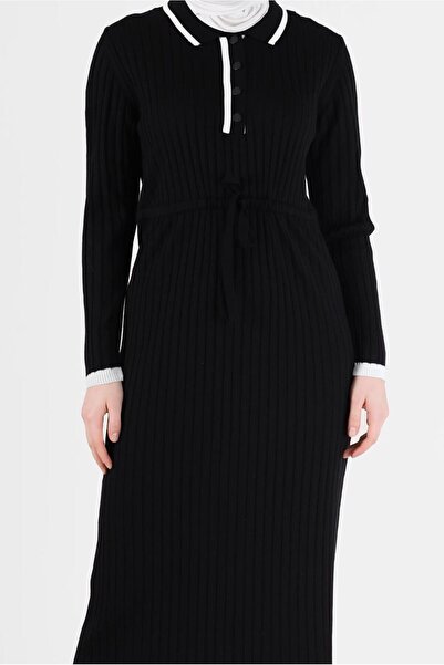 Alvina POLO YAKA FİTİLLİ TRİKO ELBİSE 42122