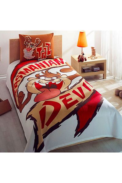 Taç Taç Licensed Single Pique Set Taz Devils
