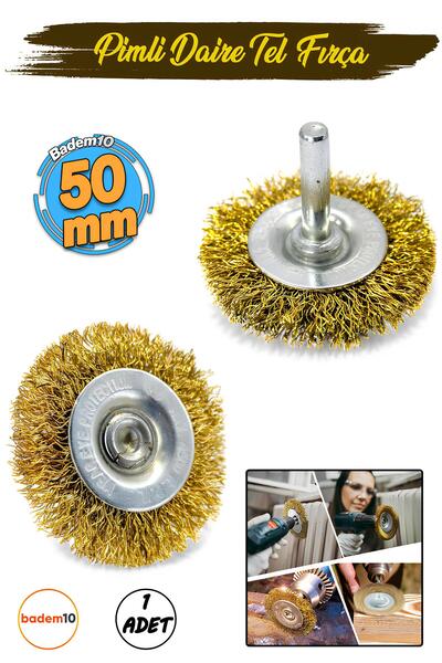 Badem10 50 mm Boya Kurum Pas Zımparalama Kazıma Temizleme Fırçası Pimli Çanak...