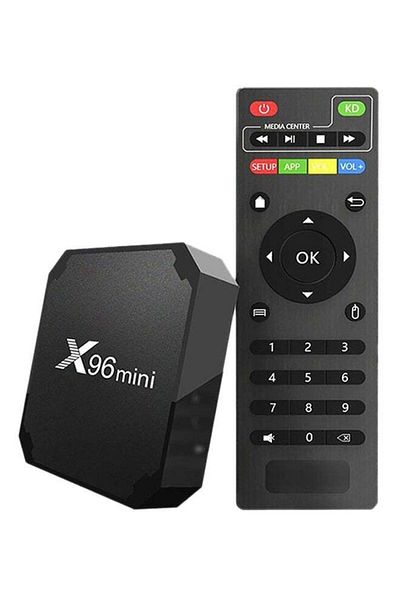Generic جهاز X96 Mini TV Box يعمل بنظام أندرويد 4K UHD باللون الأسود