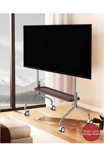 FlashHawk Mobile Floor TV Stand with Wheels, TV Cart for 32-65 inch Screens with Storage Board