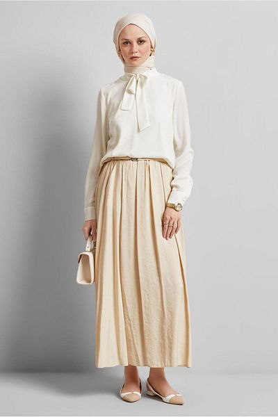 Alvina Bluz with Tie-Up Detail on the Collar 45395