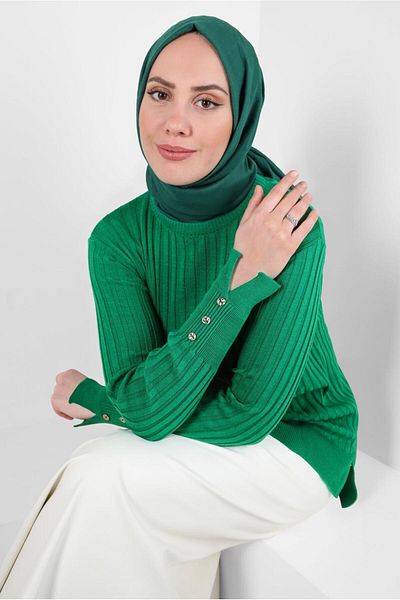 Alvina PULLOR DE TRICOAT DETALIAT BUTON 44073-1