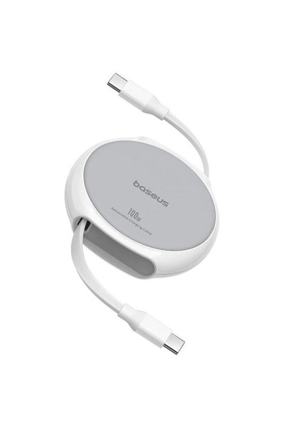 Baseus كابل بيانات شحن سريع Free2Draw من سلسلة Pathfinder من النوع C إلى النوع C - 100 واط - 1 متر - أبيض