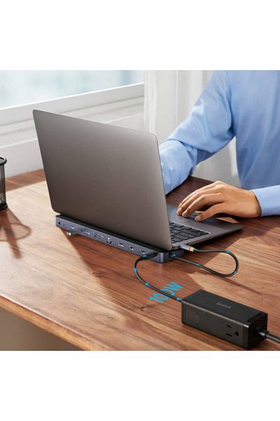 Baseus Elitejoy Gen2 12-Port Type-C Hub Adapter - Dark Grey
