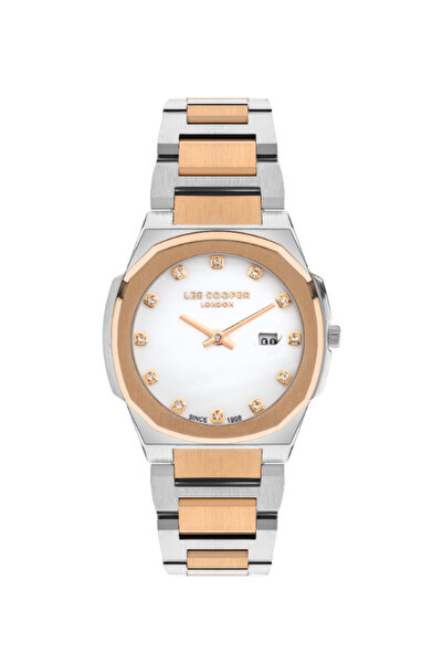 Lee Cooper ساعة لي كوبر النسائية التناظرية بمينا أبيض - LC07619.520