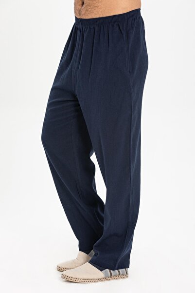 Eliş Şile Bezi Men's Summer Baggy - Şile Bezi, Navy Blue Lcvt