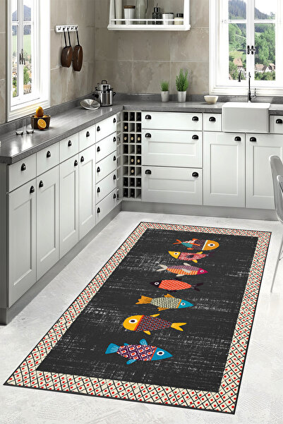 YTR HOME Dijital Baskı Yıkanabilir  Kolay Temizleni Leke Tutmaz Kaymaz Taban ...