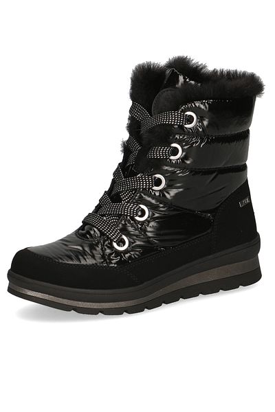 Caprice Damen Elegante Stiefelette Winterschuhe warm gefüttert 9-26226-41 Schwarz 019 Black Comb Textil/Syn