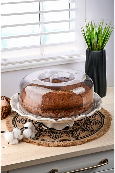 Sezka Life Footed Ceramic Cake, Pastry and Cookie Dish Presentation Pastry Plate