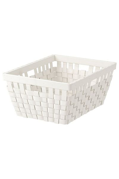 IKEA KNARRA Basket, White, 38x29x16 cm – Handwoven Storage for Home & Bathroom
