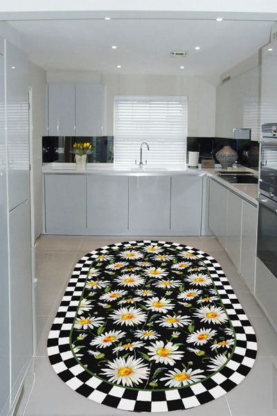 YTR HOME Dijital Baskı Yıkanabilir  Kolay Temizleni Leke Tutmaz Kaymaz Taban ...