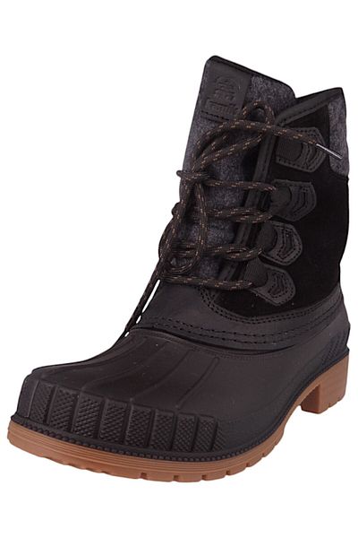 Kamik Damen Stiefelette Winterschuhe Sienna MID S WK2182 Schwarz BLK Black Leder und Textil mit EVA mit