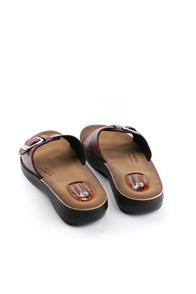 GEZER Women's Burgundy Gel Heel Spur Slippers