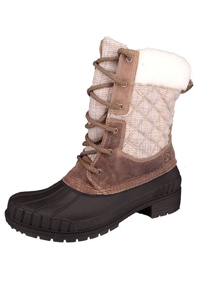 Kamik Damen Winterstiefel Winterschuhe Sienna Cuf 2 NK2001 Braun Fossil Leder/Synthetik mit DOVER Laufsohl