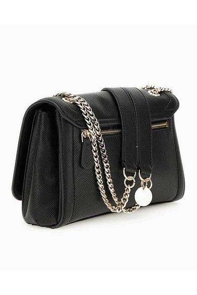 Guess Saffiano Noelle Mini-Umhängetasche für Damen – Schwarz