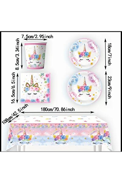 Store Unicorn Themed Party and Birthday Set - 81 Pieces