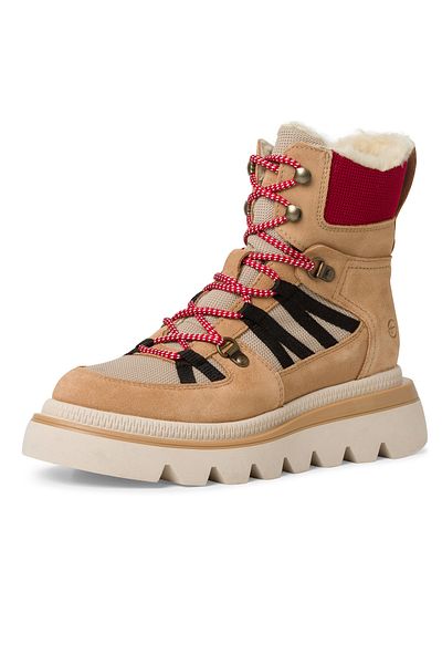 Tamaris Damen Elegante Stiefelette 1-26284-41 Braun 313 Camel Comb Leder und Textil mit Removable Sock