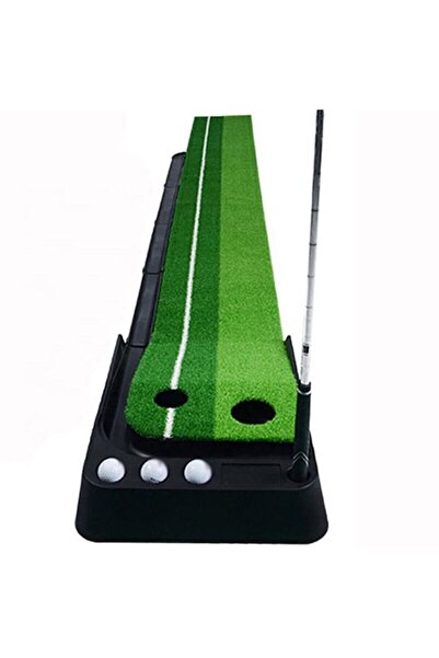 Rebuwo Mini Golf Antrenman Sahası Ahşap Golf Egzersiz Matı Çim Golf Matı 3 Ad...