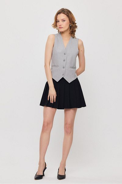 Rays 3953 Waist Belt Detail Vest Light Gray