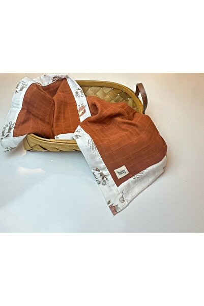 NOİSY TEKSTİL 3 Layer 100% Cotton Multi-Purpose Muslin Cover with Piping Detail 70 X 70 cm