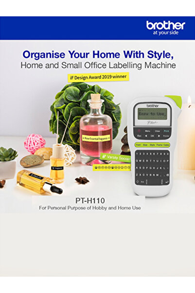 Brother Brother PT-H110 P-Touch Portable Label Maker Handheld Labelling Machine white
