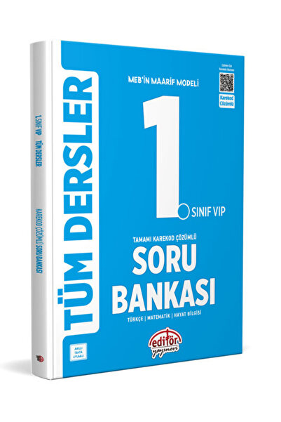 Editör Yayınları Maarif Modeli 1.sınıf Vip Tüm Dersler Tamamı Karekod Çözümlü Soru Bankası