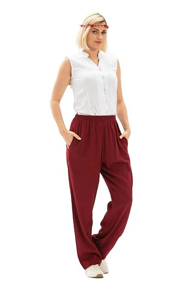 Eliş Şile Bezi Women's Summer Baggy, Pants, Burgundy Brd: We Date Properly with Nursing Only Şile Cloth.