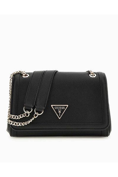 Guess Saffiano Noelle Mini-Umhängetasche für Damen – Schwarz