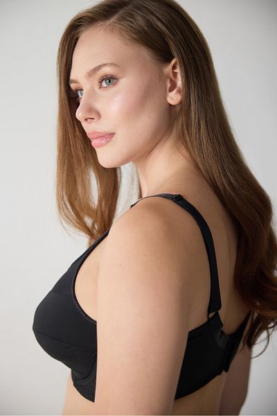 Magic Form 3983 Sutien de recuperare cu sârmă din țesătură simplă, negru, fără bureți